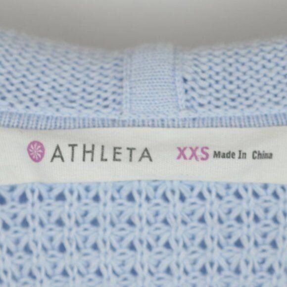 Athleta Outlands Women's XXS Blue Cotton Blend Full Zip Hooded Cardigan - Picture 9 of 11